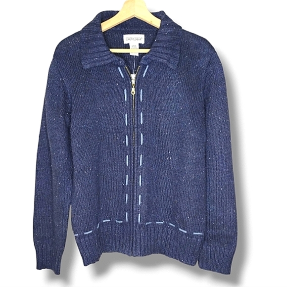 Cabin Creek Sweaters - NWT Vintage Cabin Creek Cardigan Size L Full Zip Preppy Classic Winter Cozy